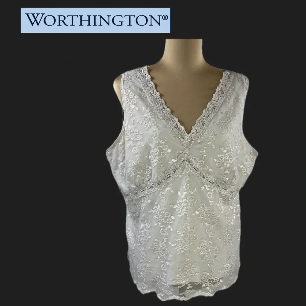 Worthington Womans 2X
Lined Lace Tank Cami
Cream Coquette Angelic
Bohemian - Picture 1 of 12
